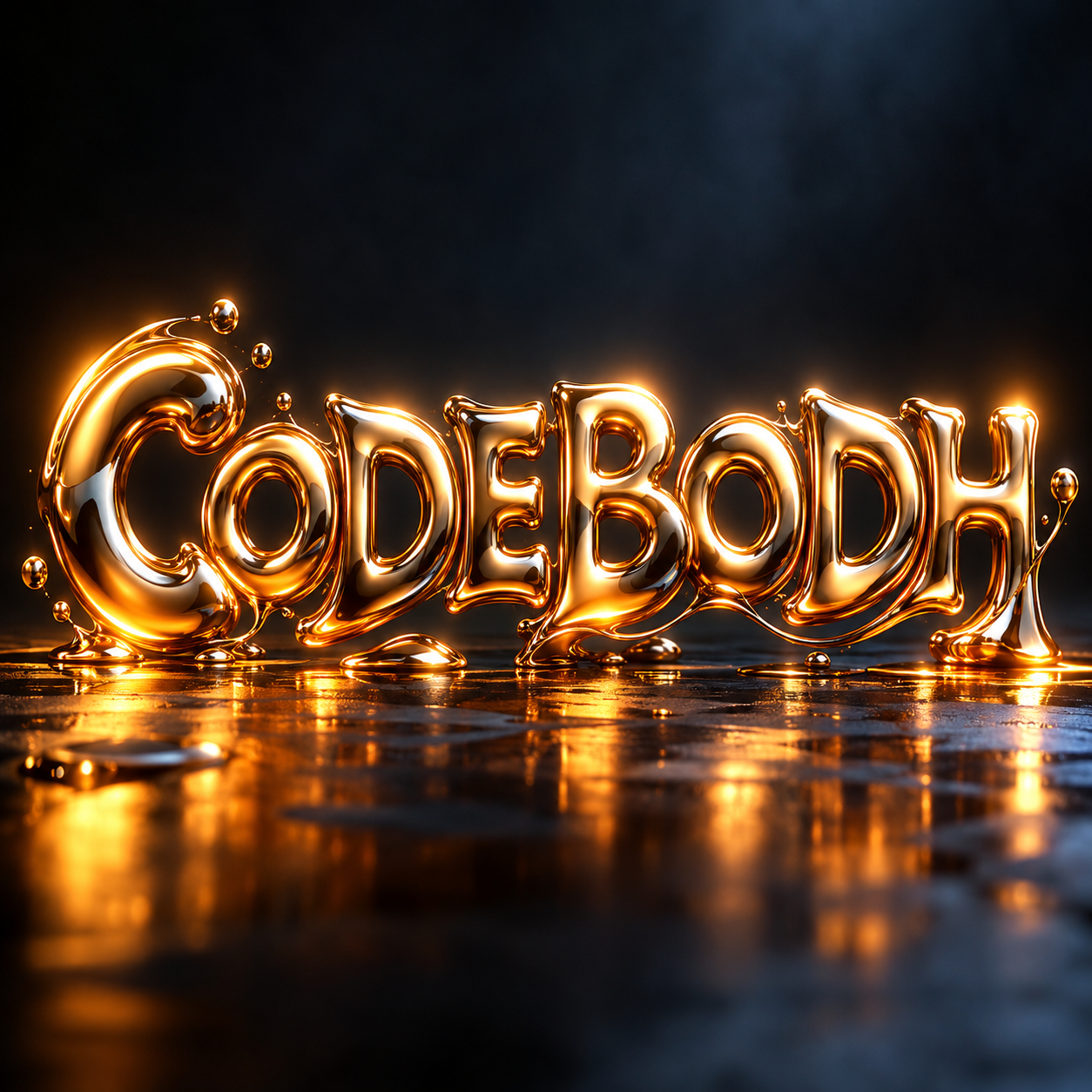 Molten Liquid Chrome 3D Metallic Lettering Logo