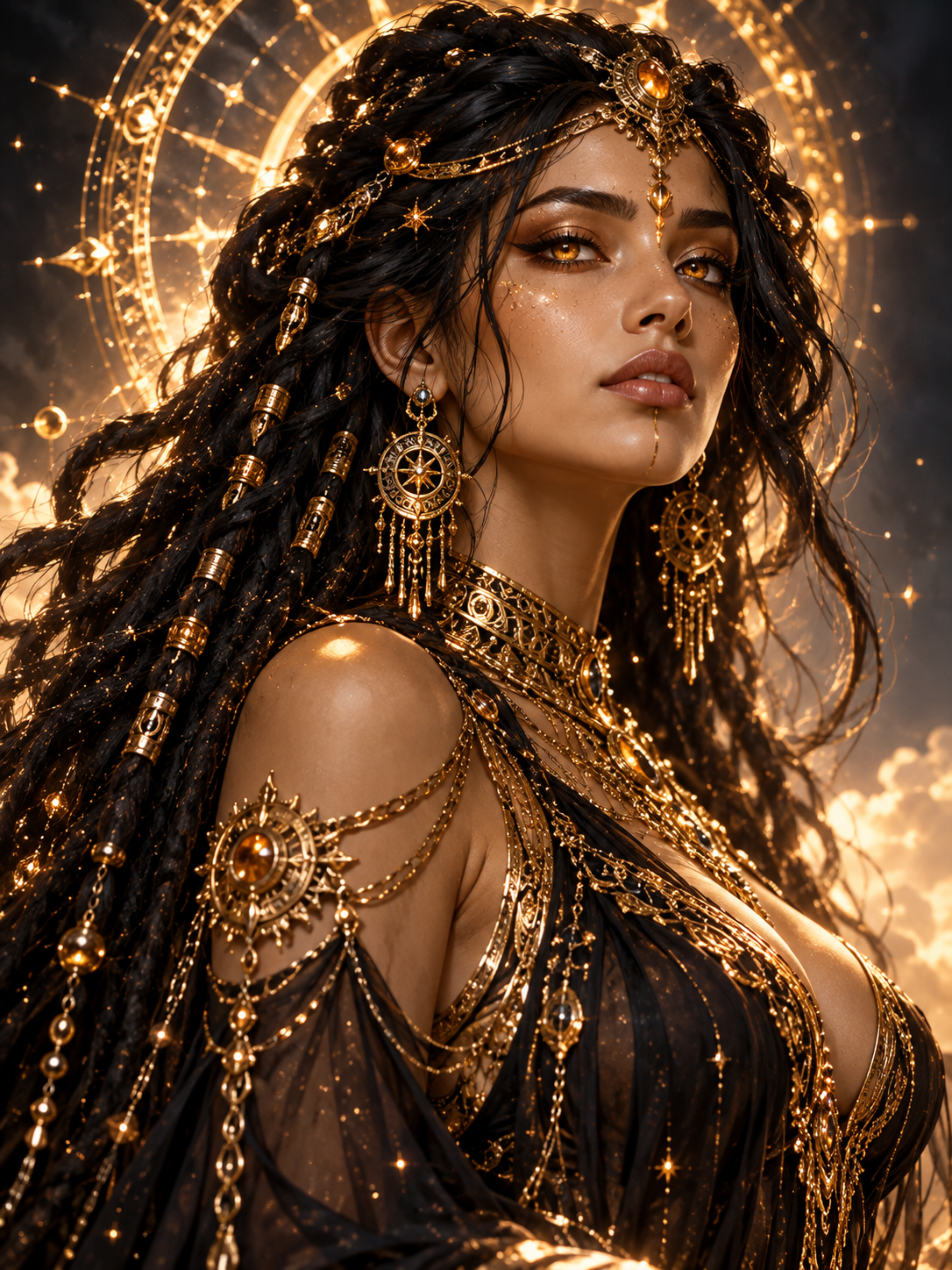 Ethereal Celestial Empress with Gold Filigree